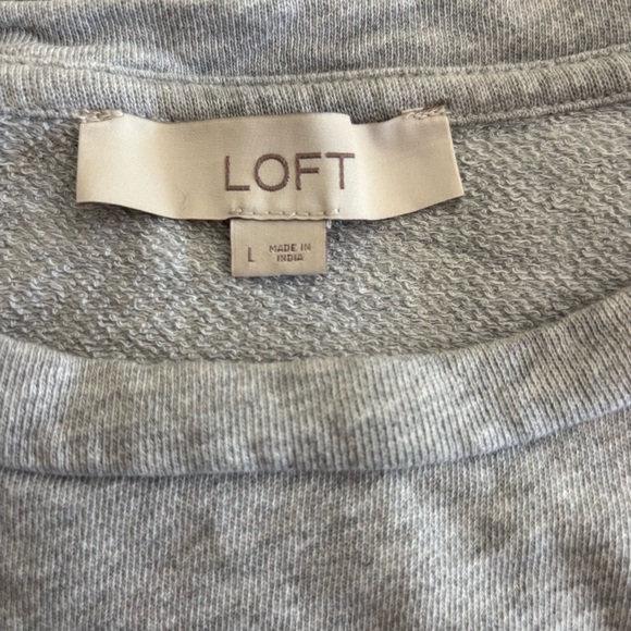 LOFT Gray Crew Neck Sweater Soft Knit Long Sleeve with Constellation Stitching - Picture 2 of 6